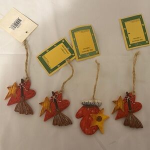 Festive Red and Brown Holiday Ornament Set